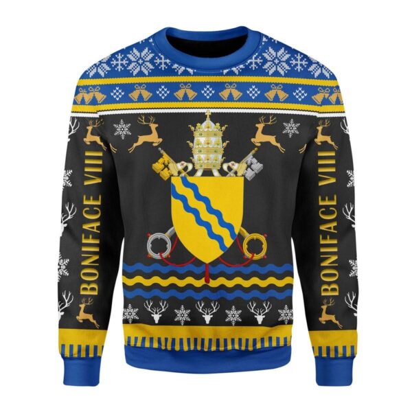 Pope Boniface VIII Coat of Arms Best Gifts For Family For Holiday Christmas Ugly Sweater