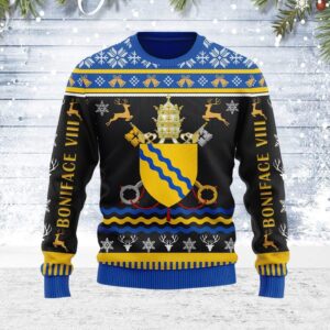 Pope Boniface VIII Coat of Arms Gifts For Family Holiday Christmas Ugly Sweater