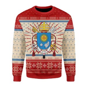 Pope Francis Coat Of Arms Best Gifts For Family For Holiday Christmas Ugly Sweater