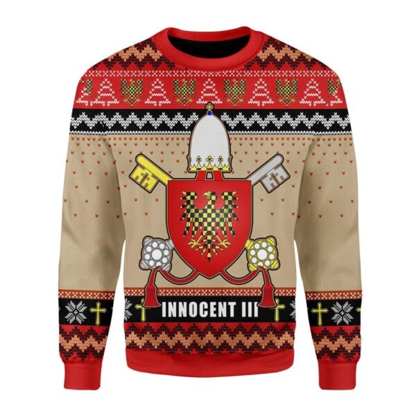 Pope Innocent III Coat of Arms Best Gifts For Family For Holiday Christmas Ugly Sweater