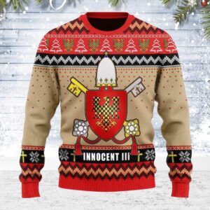 Pope Innocent III Coat of Arms Gifts For Family Holiday Christmas Ugly Sweater