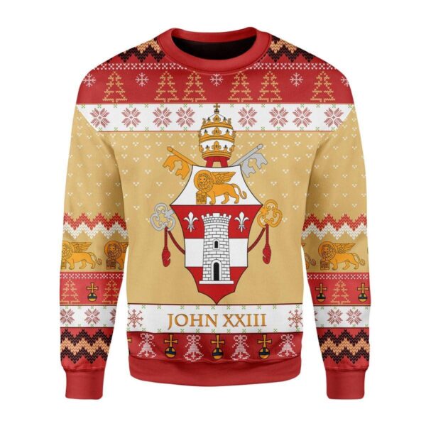 Pope John XXIII Coat Of Arms Best Gifts For Family For Holiday Christmas Ugly Sweater