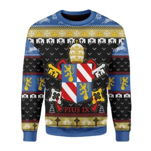 Pope Pius IX Coat Of Arms Best Gifts For Family For Holiday Christmas Ugly Sweater