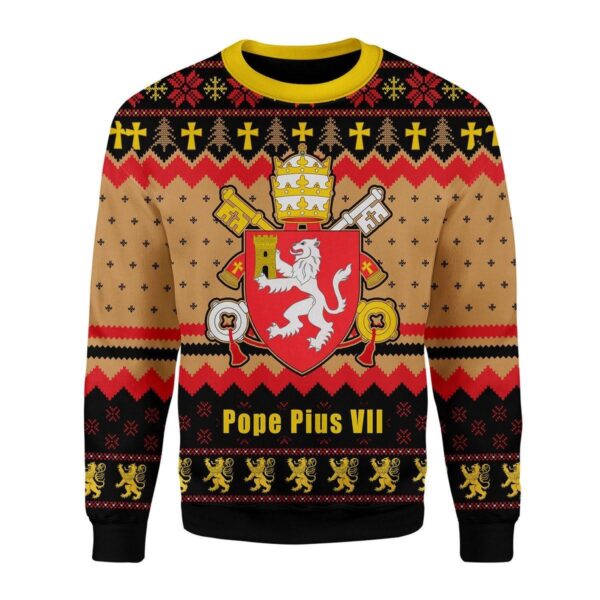 Pope Pius VIII Coat of Arms Best Gifts For Family For Holiday Christmas Ugly Sweater