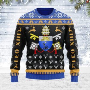 Pope Pius X Coat of Arms Gifts For Family Holiday Christmas Ugly Sweater