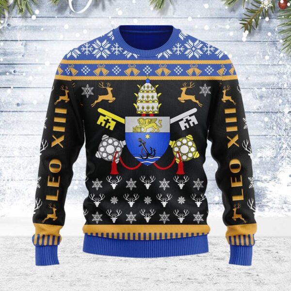 Pope Pius X Coat of Arms Gifts For Family Holiday Christmas Ugly Sweater