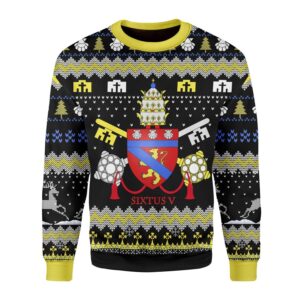 Pope Sixtus V Coat Of Arms Best Gifts For Family For Holiday Christmas Ugly Sweater