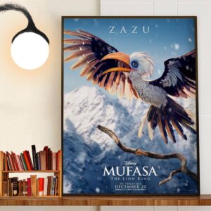 Preston Nyman As Zazu In Mufasa The Lion King Of Disney Release December 20th 2024 Home Decor Poster Canvas