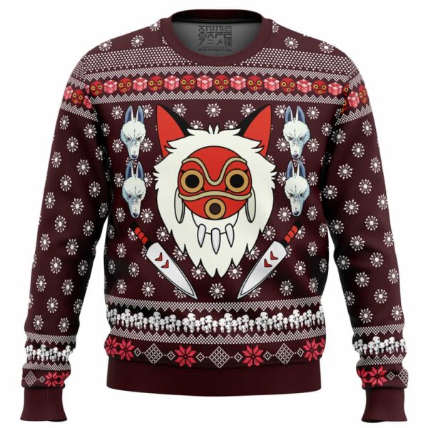 Princess Mononoke Gifts For Family Holiday Christmas Ugly Sweater