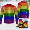 Rainbow LGBT Flag Gifts For Family Holiday Christmas Ugly Sweater