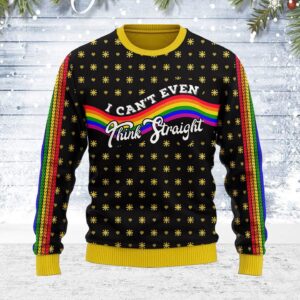 Rainbow LGBT Flag Gifts For Family Holiday Christmas Ugly Sweater