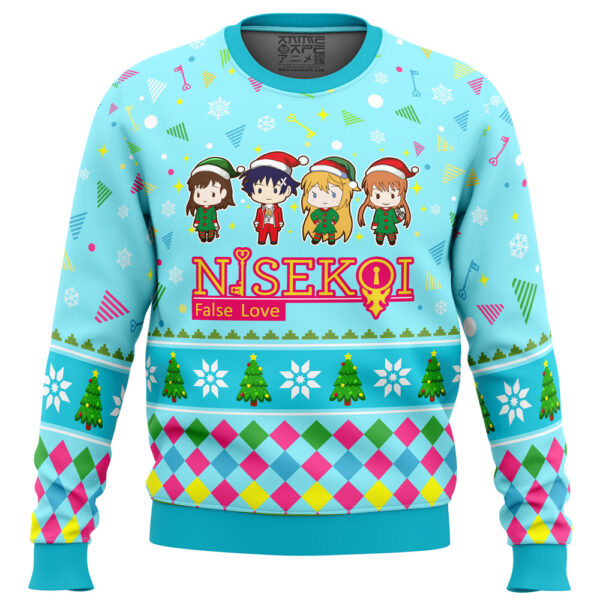 Raku And Friends Nisekoi False Love Gifts For Family Holiday Christmas Ugly Sweater