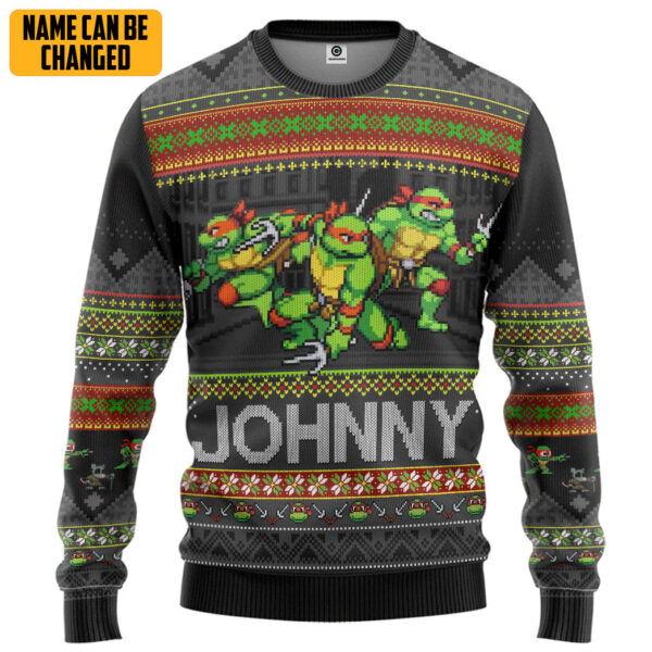 Raphael TMNT Ugly Christmas New Style Custom Name Best Holiday Christmas Ugly Sweater Gifts For Family