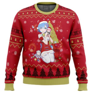 Re Zero Rem Christmas Gifts For Family Holiday Christmas Ugly Sweater