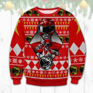 Red Power Rangers Christmas Best Holiday Christmas Ugly Sweater Gifts For Family 3D