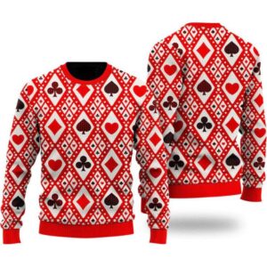 Red Seamless Playing For Xmas Gifts For Family Holiday Christmas Ugly Sweater