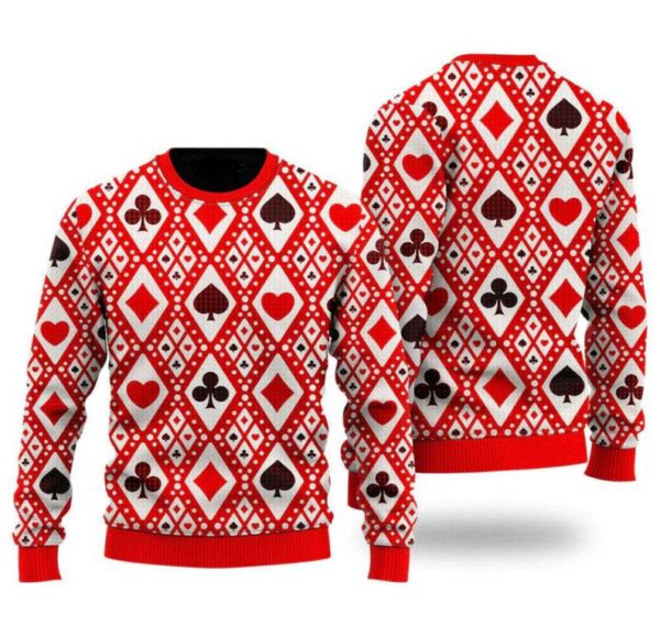 Red Seamless Playing For Xmas Gifts For Family Holiday Christmas Ugly Sweater