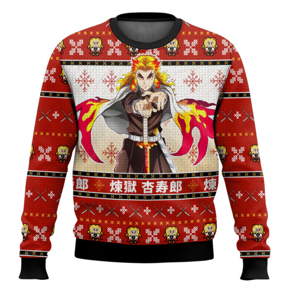 Rengoku Demon Slayer Gifts For Family Holiday Christmas Ugly Sweater