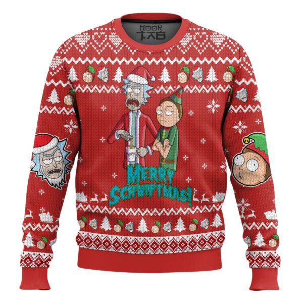 Rick And Morty Merry Swiftmas Best Holiday Christmas Ugly Sweater Gifts For Family