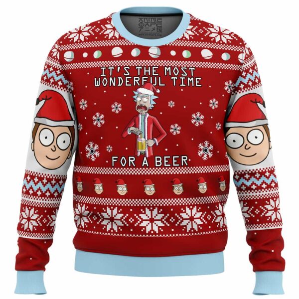 Rick and Morty Time for a Beer Gifts For Family Holiday Christmas Ugly Sweater