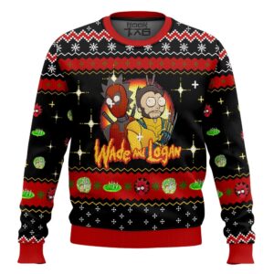 Rick and Morty or Wade and Logan in Deadpool multiverse Best Holiday Christmas Ugly Sweater Gifts For Family