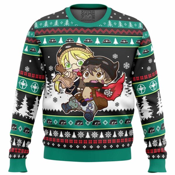 Riku And Reg Made in Abyss Gifts For Family Holiday Christmas Ugly Sweater