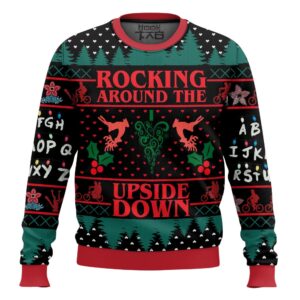 Rocking Around the Upside Down Stranger Things Best Holiday Christmas Ugly Sweater Gifts For Family