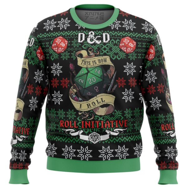 Roll Initiative Dungeons And Dragons Gifts For Family Holiday Christmas Ugly Sweater