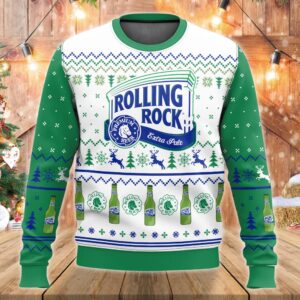 Rolling Rock 3D Sweater Christmas Gift Gifts For Family Holiday Christmas Ugly Sweater