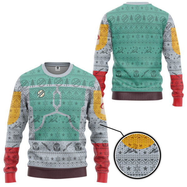 SW Boba Fett Ugly Christmas Custom Best Holiday Christmas Ugly Sweater Gifts For Family