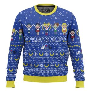 Sailor Moon In the name of the moon Christmas Best Holiday Christmas Ugly Sweater Gifts For Family