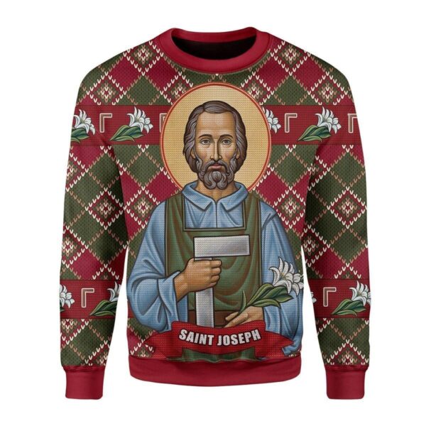 Saint Joseph Best Gifts For Family For Holiday Christmas Ugly Sweater