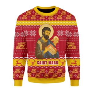 Saint Mark The Evangelist Best Gifts For Family For Holiday Christmas Ugly Sweater