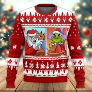 Santa Claus Grinch Yelling Meme Best Holiday Christmas Ugly Sweater Gifts For Family