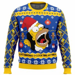 Santa Homer The Simpsons Gifts For Family Holiday Christmas Ugly Sweater