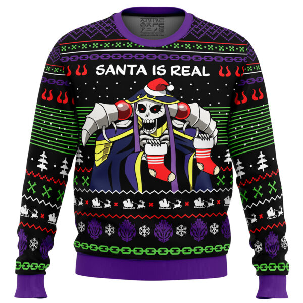 Santa Is Real Overlord Gifts For Family Holiday Christmas Ugly Sweater