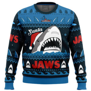 Santa Jaws Jaws Gifts For Family Holiday Christmas Ugly Sweater