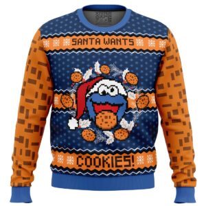 Santa Wants Cookies Gifts For Family Holiday Christmas Ugly Sweater