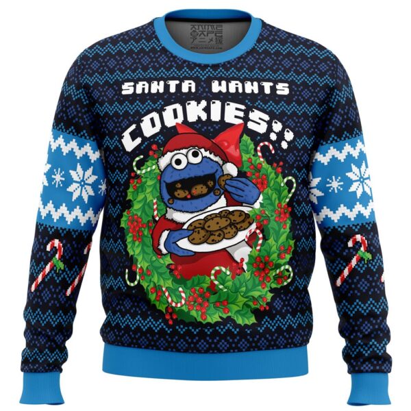 Santa?s Cookies Cookie Monster Gifts For Family Holiday Christmas Ugly Sweater