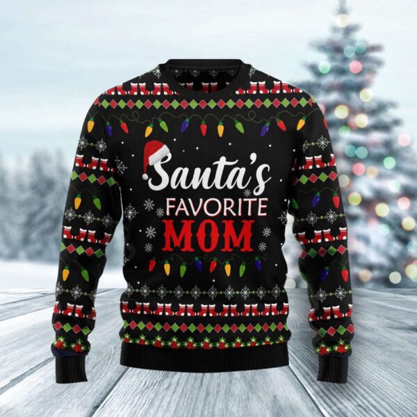 Santa?s Favorite Mom Gifts For Family Holiday Christmas Ugly Sweater