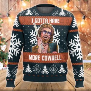 Saturday Night Live I Gotta Have More Cowbell Gifts For Family Holiday Christmas Ugly Sweater