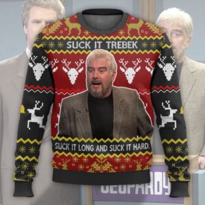 Saturday Night Live Sean Connery Suck It Trebek Gifts For Family Holiday Christmas Ugly Sweater