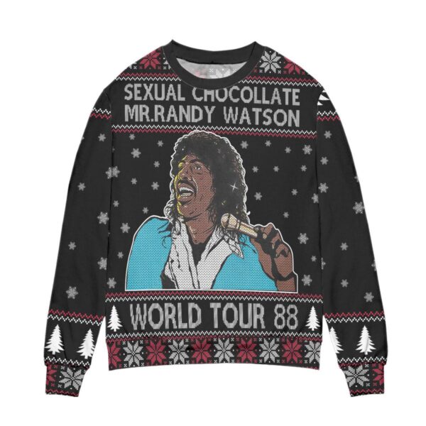 Sexual Chocolate Mr Randy Watson World Tour 88 Gifts For Family Holiday Christmas Ugly Sweater