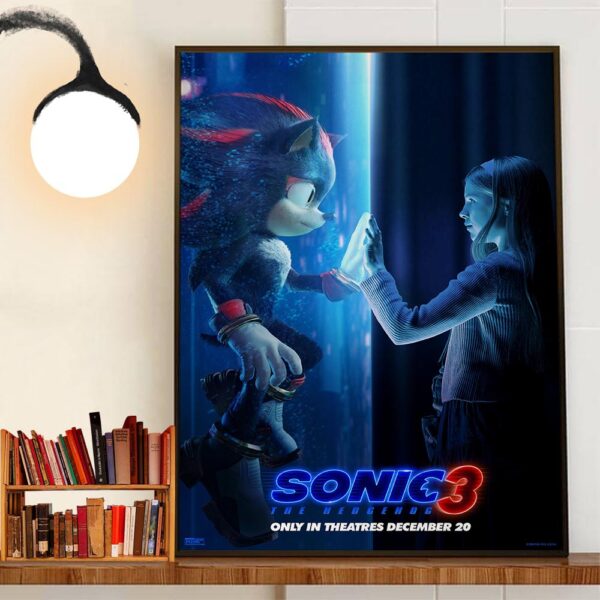 Shadow And Maria In Sonic The Hedgehog 3 Official Poster Release December 20th 2024 Home Decor Poster Canvas