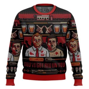 Shaun of the Dead You’ve Got Red on You Christmas Best Holiday Christmas Ugly Sweater Gifts For Family