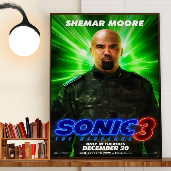 Shemar Moore As Randall Handel In Sonic The Hedgehog 3 Official Poster Release December 20th 2024 Home Decor Poster Canvas