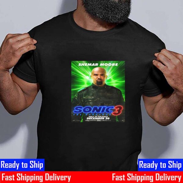 Shemar Moore As Randall Handel In Sonic The Hedgehog 3 Official Poster Release December 20th 2024 Unisex T-Shirt