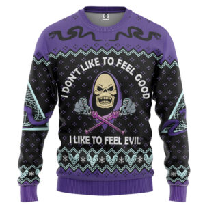 Skeletor He Man I Like To Feel Evil Christmas Custom Best Holiday Christmas Ugly Sweater Gifts For Family