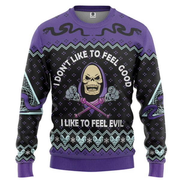 Skeletor He Man I Like To Feel Evil Christmas Custom Best Holiday Christmas Ugly Sweater Gifts For Family