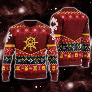 Slay Bells Ring’ Khorne Chaos Iconic Gifts For Family Holiday Christmas Ugly Sweater